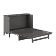 Pemberly Row Queen Wood Murphy Bed Chest with Mattress & Built-in Charger - Gray