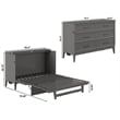 Pemberly Row Queen Wood Murphy Bed Chest with Mattress & Built-in Charger - Gray
