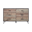 Pemberly Row Modern Solid Wood 6-Drawer Dresser in Rustic Brown