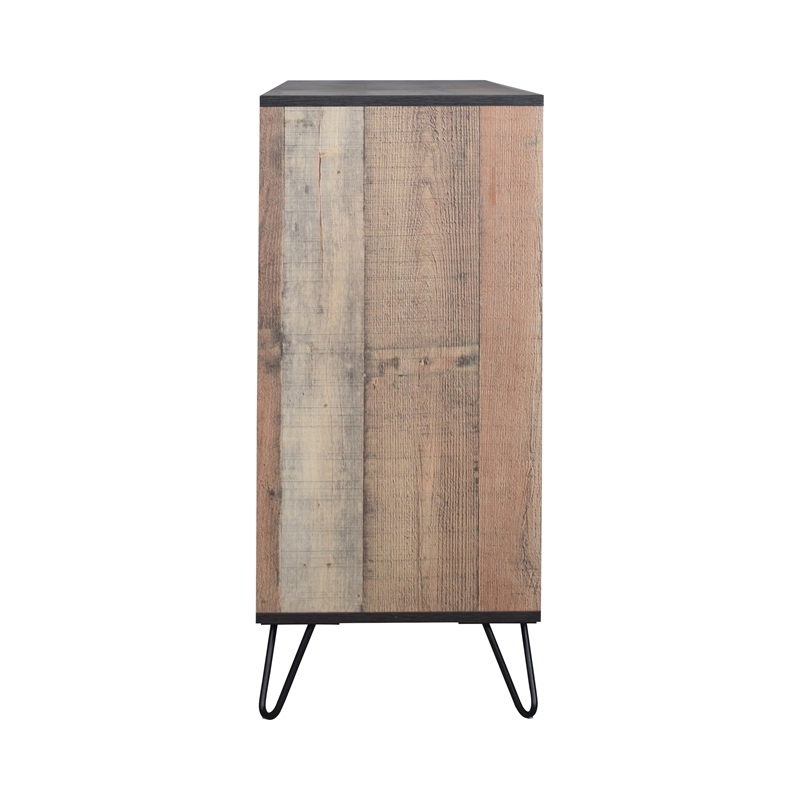 Pemberly Row Modern Solid Wood 6-Drawer Dresser in Rustic Brown