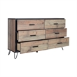 Pemberly Row Modern Solid Wood 6-Drawer Dresser in Rustic Brown