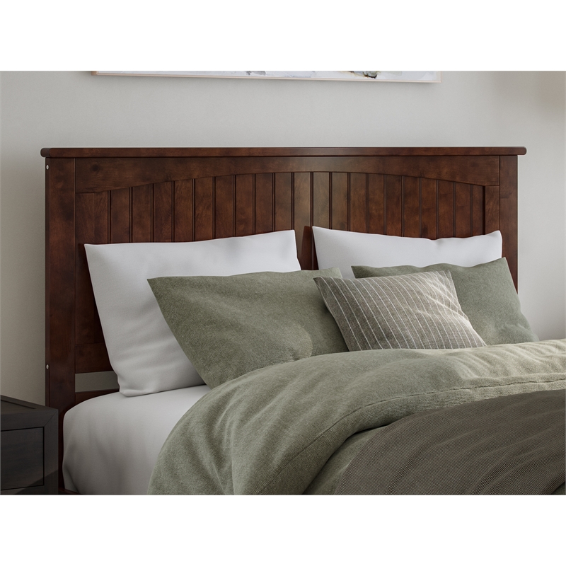 Pemberly Row King Wood Platform Bed with Matching Footboard and Drawers - Walnut