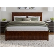 Pemberly Row King Wood Platform Bed with Matching Footboard and Drawers - Walnut