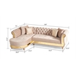 Pemberly Row Gold Detailed Tufted Upholstery Sectional made with Wood In Taupe