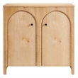 Pemberly Row Modern 2-Door Arched Door Storage Cabinet in Oak
