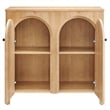 Pemberly Row Modern 2-Door Arched Door Storage Cabinet in Oak