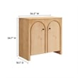 Pemberly Row Modern 2-Door Arched Door Storage Cabinet in Oak
