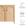 Pemberly Row Modern 2-Door Arched Door Storage Cabinet in Oak