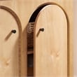 Pemberly Row Modern 2-Door Arched Door Storage Cabinet in Oak