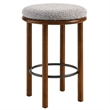 Pemberly Row Boucle Fabric Counter Stools - Set of 2 in Walnut Taupe