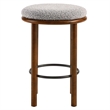 Pemberly Row Boucle Fabric Counter Stools - Set of 2 in Walnut Taupe