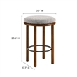 Pemberly Row Boucle Fabric Counter Stools - Set of 2 in Walnut Taupe