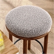 Pemberly Row Boucle Fabric Counter Stools - Set of 2 in Walnut Taupe