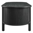 Pemberly Row Rubber Wood Oval Coffee Table with Curved Edges in Black