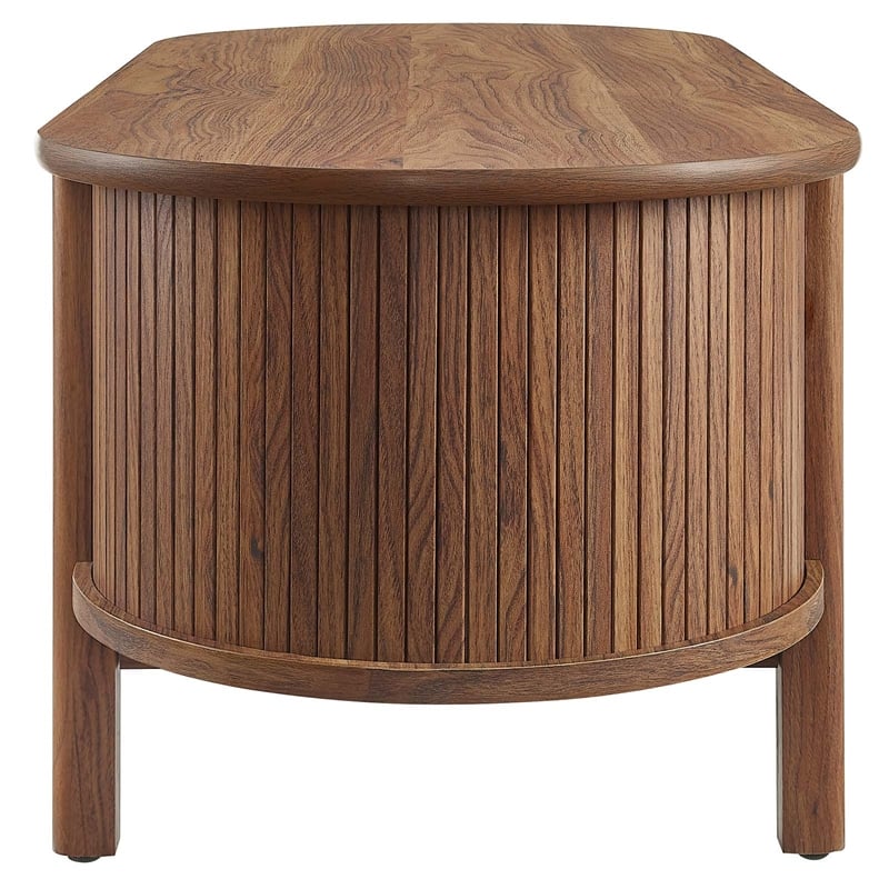 Pemberly Row Modern / Contemporary Wood Coffee Table in Walnut