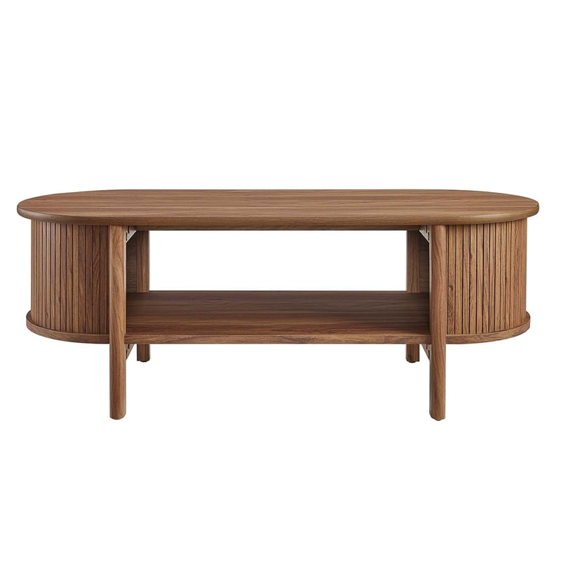 Pemberly Row Modern / Contemporary Wood Coffee Table in Walnut
