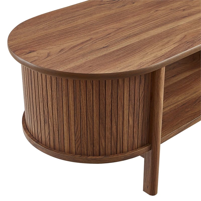 Pemberly Row Modern / Contemporary Wood Coffee Table in Walnut