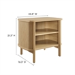 Pemberly Row Modern / Contemporary Wood Open Nightstand in Oak
