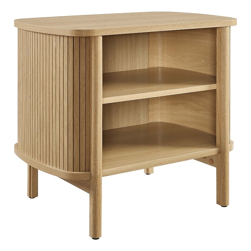 Pemberly Row Modern / Contemporary Wood Open Nightstand in Oak