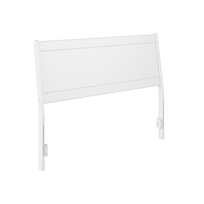 Pemberly Row Modern Queen Solid Wood Panel Headboard in White