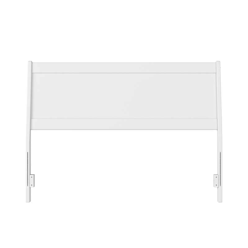 Pemberly Row Modern Queen Solid Wood Panel Headboard in White