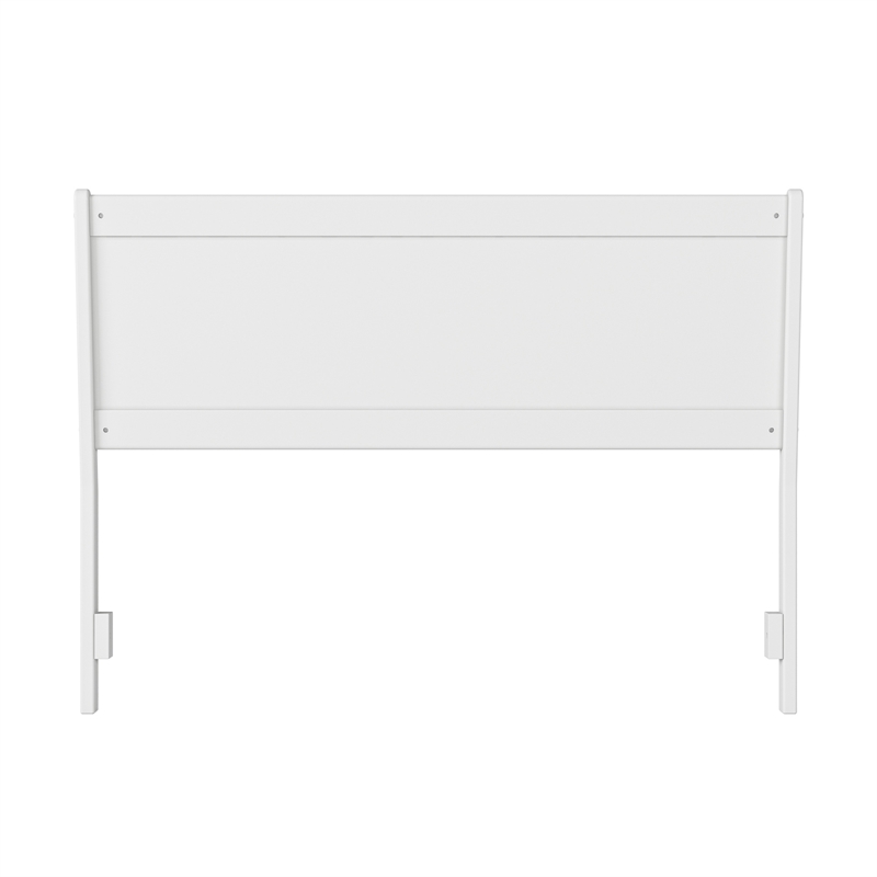 Pemberly Row Modern Queen Solid Wood Panel Headboard in White