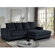 Pemberly Row Fabric Sectional Sofa Deep Seat Right Facing Sleeper Couch in Gray