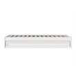 Pemberly Row Twin Solid Wood Panel Platform Bed with Twin Trundle in White