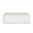Pemberly Row Twin Solid Wood Panel Platform Bed with Twin Trundle in White