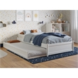 Pemberly Row Twin Solid Wood Panel Platform Bed with Twin Trundle in White
