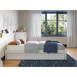 Pemberly Row Twin Solid Wood Panel Platform Bed with Twin Trundle in White