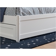 Pemberly Row Twin Solid Wood Panel Platform Bed with Twin Trundle in White