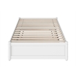 Pemberly Row Twin Solid Wood Panel Platform Bed with Twin Trundle in White