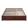 Pemberly Row Queen Solid Wood Panel Platform Bed with Twin XL Trundle in Walnut