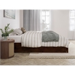 Pemberly Row Queen Solid Wood Panel Platform Bed with Twin XL Trundle in Walnut