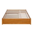 Pemberly Row Queen Wood Panel Platform Bed with Twin XL Trundle in Light Toffee