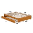 Pemberly Row Queen Wood Panel Platform Bed with Twin XL Trundle in Light Toffee