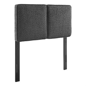 Pemberly Row Contemporary Boucle Fabric Twin Headboard in Slate