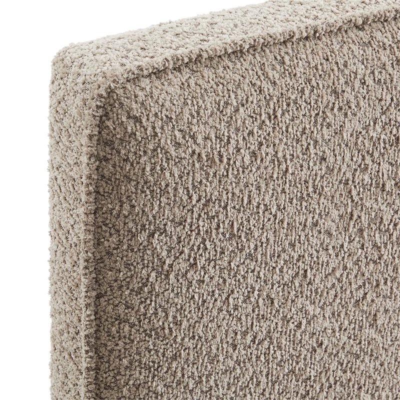 Pemberly Row Contemporary Boucle Fabric King Headboard in Oatmeal