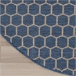Pemberly Row Modern Reversible Ind/Outd 8' x Round Blue Area Rug