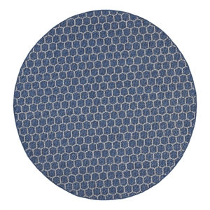Pemberly Row Modern Reversible Ind/Outd 8' x Round Blue Area Rug
