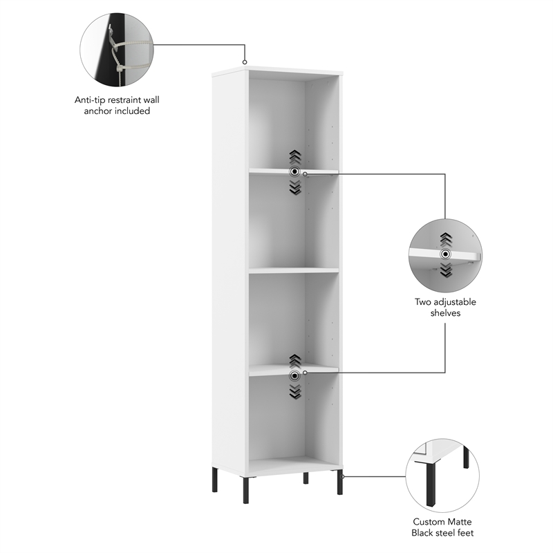 Pemberly Row Modern / Contemporary Narrow Bookcase - Engineered Wood