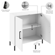 Pemberly Row Low Storage Cabinet with Doors - Engineered Wood