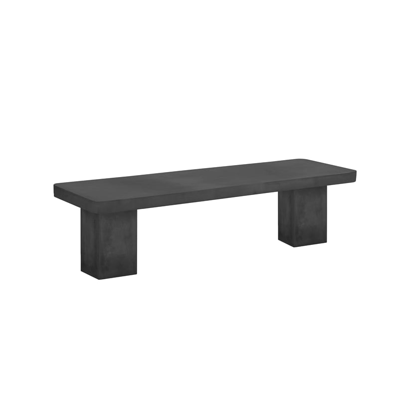 Pemberly Row Modern Media Unit Extra Large In Black Concrete
