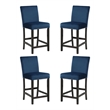 Pemberly Row Modern Solid Wood Counter Chairs in Blue (Set of 4)