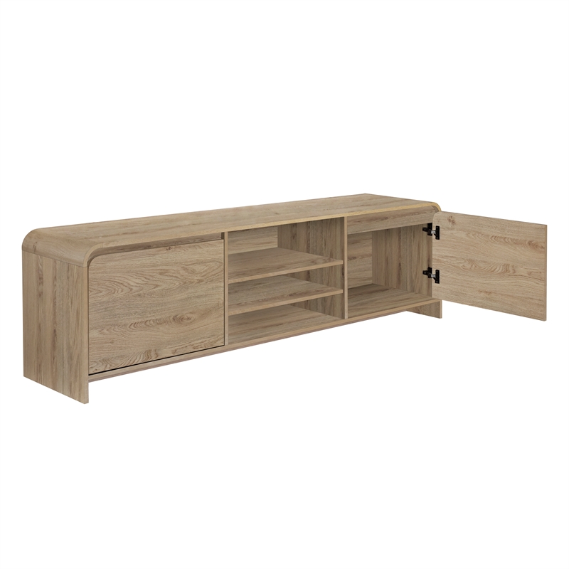 Pemberly Row Modern Wood TV Console for TVs up to 82