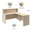 Pemberly Row 60W x 72D L Shaped Reception Desk in Natural Elm - Engineered Wood