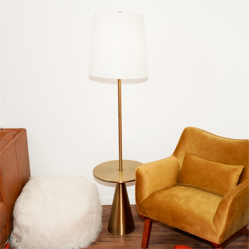 Pemberly Row Modern / Contemporary Luminary Metal Brass Floor Lamp