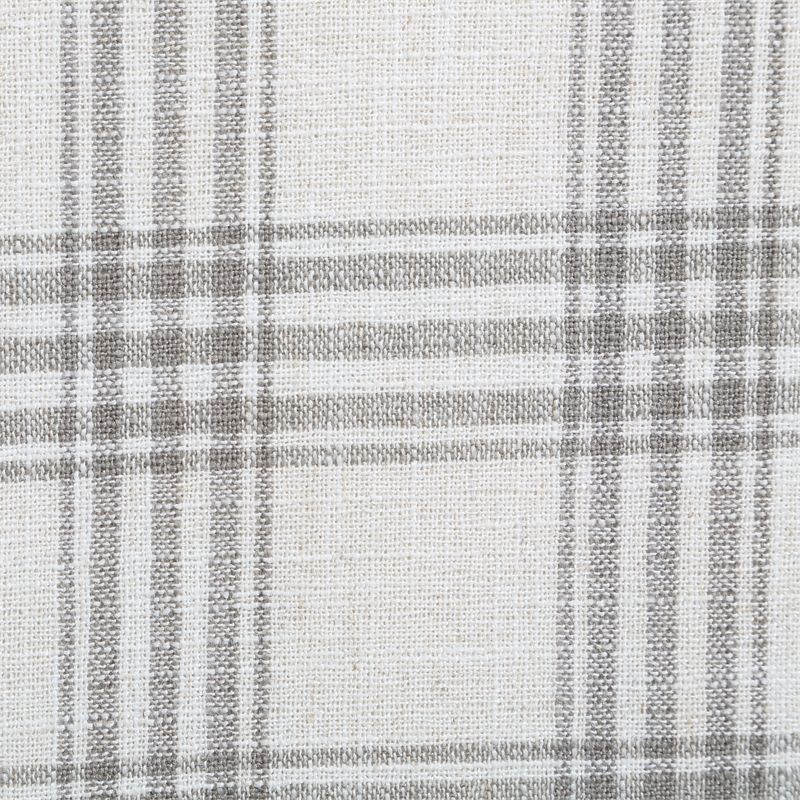 Pemberly Row Accent Chair with Ottoman in Gray and White Plaid Fabric