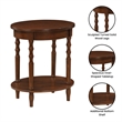 Pemberly Row Oval End Table with Shelf in Espresso Wood Finish